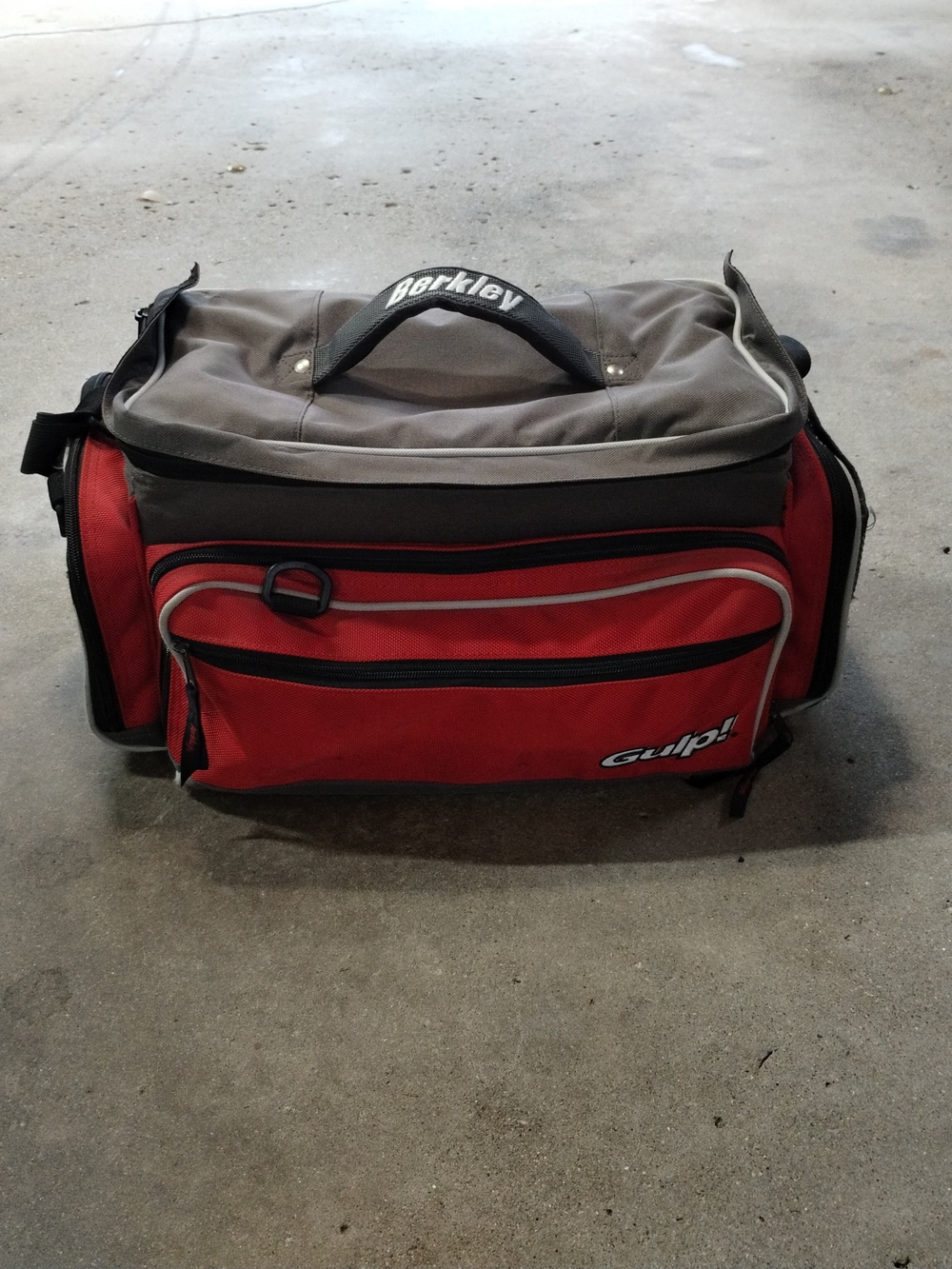 Gulp! Men's Red and Gray Tackle Bag